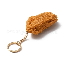 模造食品キーホルダー  フライド チキン ウイング pvc ペンダント キーホルダー  砂茶色  13.5cm&nbsp;KEYC-WH0024-21D