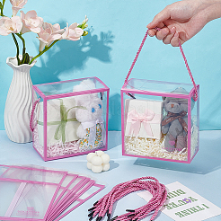 Foldable Transparent PVC Plastic Packaging Boxes with Rope Handles&nbsp;AJEW-WH0816-131