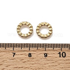 真鍮マイクロパヴェクリアキュービックジルコニアロンデルヨーロピアンビーズ  花の大きな穴ビーズ  18KGP本金メッキ  10x2.2mm  穴：6mm&nbsp;KK-Z126-21G