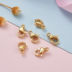 イオンプレーティング（IP）304ステンレススチールカニカン  オウムトリガークラスプ  18KGP本金メッキ  9x6x3mm  穴：1mm&nbsp;X-STAS-H352-01B-G-01