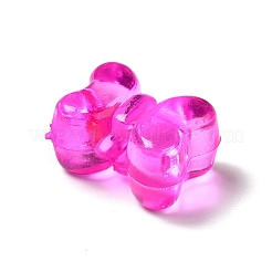 透明なアクリルビーズ  蝶結び  マゼンタ  11x15x8mm  穴：3mm  約550個/500g&nbsp;TACR-P003-10C