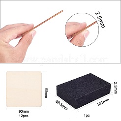 ウッドカボションとスポンジ研磨パッド  混合図形  ミックスカラー  カボション：27個/セット&nbsp;WOOD-PH0008-47