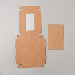 厚紙紙の郵便箱  見える窓付き  長方形  砂茶色  13.65x8.7x1.85cm&nbsp;CON-WH0086-140B