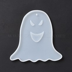 DIYペンダントシリコン像型  レジン型  UVレジン  エポキシ樹脂工芸品作り  ハロウィンモチーフ  ゴースト  ホワイト  99x98x7mm  穴：2.8mm&nbsp;DIY-E049-10