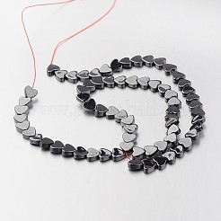 磁気無し合成ヘマタイトビーズ連売り  ハート  原色  5x6x2mm  穴：1mm  約81個/連  15.7インチ&nbsp;G-F300-23B-09