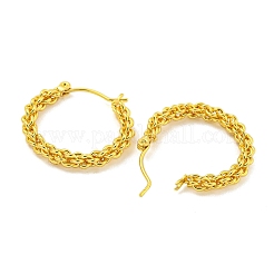 304ステンレススチールイヤリング  ラウンド  18KGP本金メッキ  25.5x4.5mm&nbsp;EJEW-R161-14G