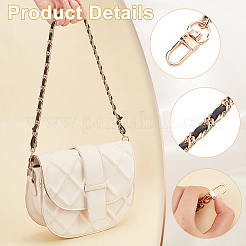 Cowhide Leather Purse Iron Chain Straps&nbsp;FIND-WH0156-32KCG