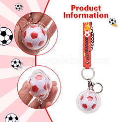 サッカーキーホルダー クールなサッカーボールキーチェーン インスピレーションを与える引用句付き ミニサッカーボール チームスポーツ サッカーキーチェーン 男の子用 サッカーパーティーの記念品 おもちゃの装飾  レッド  21cm&nbsp;JX297D