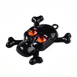 Baking Paint Alloy Rhinestone Pendants&nbsp;PALLOY-N176-109B
