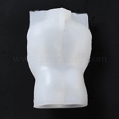DIY 裸の男性キャンドル作り 3D 胸像シリコン型  半身彫刻シリカゲル鋳造型  ホワイト  9.6x6.6x4.3cm  内径：2.35x4.8のCM&nbsp;DIY-G047-01