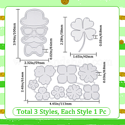 3Pcs 3 Styles Saint Patrick's Day Carbon Steel Cutting Dies Stencils&nbsp;DIY-GF0008-47