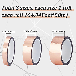 3ロール 3種類のOPPマスキングテープ  パーティデコレーションアクセサリー  桃パフ  15~40mm  1ロール/スタイル&nbsp;DIY-SP0007-27