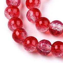 Transparent Crackle Baking Paint Glass Beads&nbsp;X1-DGLA-T003-01B-08