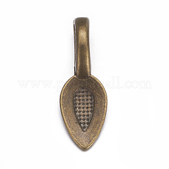 Tibetan Style Alloy Glue-on Flat Pad Bails&nbsp;X-MAB3348Y-NF