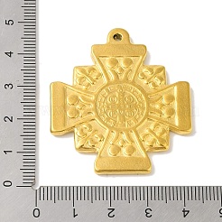 304ステンレスペンダント  十字架と CSSML NDSMD 十字架 神父/聖ベネディクト  ゴールドカラー  44.5x39x3mm  穴：2mm&nbsp;STAS-Z058-04G-02