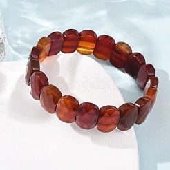 Dyed & Heated Natural Carnelian Beaded Stretch Bracelets for Unisex&nbsp;G-K303-01I