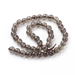 天然石スモーキークォーツビーズ連売り  ラウンド  4mm  穴：1mm、約45個/連  8インチ&nbsp;G-C076-4mm-4