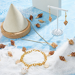 60Pcs Copper Wire Wrapped Natural Spiral Shell Pendants&nbsp;PALLOY-FH00101