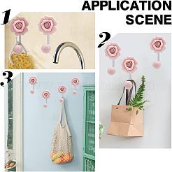 Porcrelain 3D Flower Ceramic Wall Coat Hook&nbsp;FIND-WH0040-63