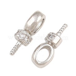 Brass Micro Pave Cubic Zirconia Screw Eye Peg Bails&nbsp;CU-CBA3901-02P