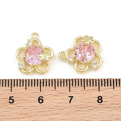 Brass Pave Pearl Pink Cubic Zirconia Pendants&nbsp;CU-CBA8124-01C-G
