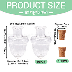 10Pcs Clear Glass Wishing Bottles&nbsp;AJEW-TA0002-85C