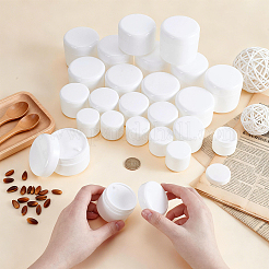 24個 4スタイル プラスチック空携帯用フェイシャルクリームジャー  詰め替え化粧品容器  スクリュー式の蓋と密閉性の高い蓋付き  コラム  ホワイト  4~6.8x3.6~6.5cm  容量：30~150ml（1.01~5.07fl.oz）  6個/スタイル&nbsp;CON-WA0001-18