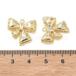 Brass Micro Pave Clear Cubic Zirconia Pendants&nbsp;KK-C259-17G
