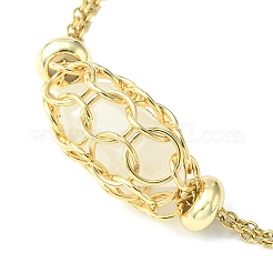 Natural Mixed Gemstone Bullet Link Bracelet&nbsp;BJEW-JB09563