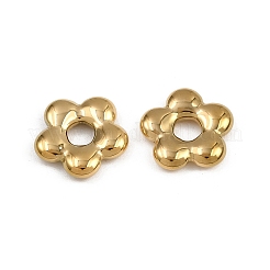 304ステンレススチールチャーム  イオンプレーティング（ip）  花のチャーム  18KGP本金メッキ  13x13.5x3mm  穴：3.8mm&nbsp;STAS-A120-05G