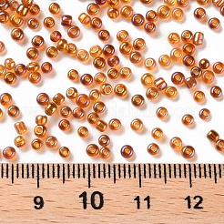 ラウンドガラスシードビーズ  透明色の虹  ラウンド  ダークチソウ  12/0  2mm  穴：1mm  約30000個/ポンド&nbsp;SEED-A007-2mm-162C