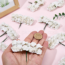 紙製造バラの花144個  DIY 工芸品ホームフェスティバル装飾パーティーの装飾  ホワイト  83x18x9mm&nbsp;DIY-SP0005-95A