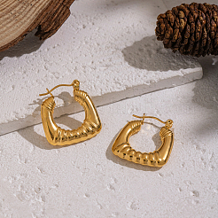 Vintage Stripe 304 Stainless Steel Hoop Earrings&nbsp;YT4825