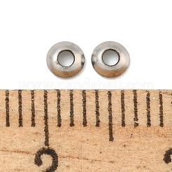 真鍮製ビーズキャップ  長持ちメッキ  鉛フリー＆カドミウムフリー  半円  プラチナ  3x1mm  穴：1mm&nbsp;KK-P277-54A-P