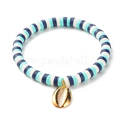 Handmade Polymer Clay Heishi Beads Stretch Bracelets Set&nbsp;BJEW-JB07335