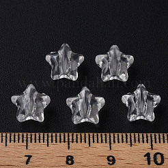透明なアクリルビーズ  スター  透明  9x9.5x5.5mm  穴：2mm  約2000個/500g&nbsp;MACR-S373-45-B01