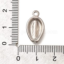 304ステンレスペンダント  シェルチャーム  変色防止  ステンレス鋼色  18.5x10.5x3.5mm  穴：1.8mm&nbsp;STAS-P381-12P