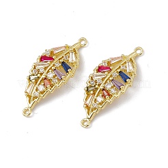 Brass Pave Colorful Cubic Zirconia Connector Charms&nbsp;KK-E068-VC017