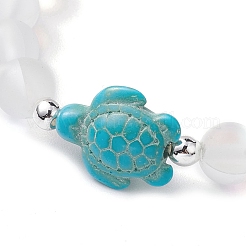Beach Turtle Dyed Synthetic Turquoise Bead Bracelets&nbsp;BJEW-JB10252-01