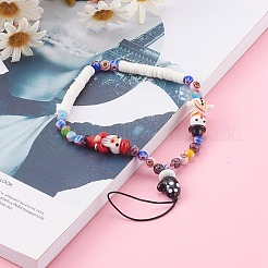 Handmade Lampwork Beaded Mobile Straps for Christmas&nbsp;HJEW-JM00446-05