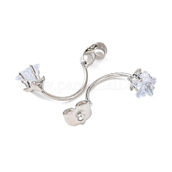 Alloy Clear Cubic Zirconia Earring Nuts&nbsp;FIND-C082-01A-P