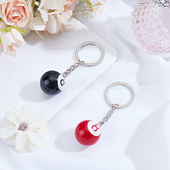 2Pcs 2 Colors Platinum Alloy Resin Keychains&nbsp;KEYC-BM0001-17