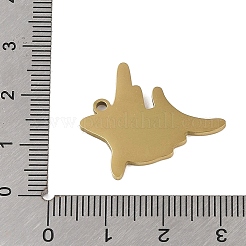 ステンレスペンダント201個  マーリン魚チャーム  ゴールドカラー  26x23x1.5mm  穴：1mm&nbsp;STAS-C095-30G
