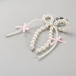 合金キーホルダー  樹脂ちょう結びに  ホワイト  11x15cm&nbsp;KEYC-WH0003-12C