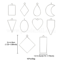 10Pcs Alloy Open Back Bezel Pendants&nbsp;PALLOY-YWC0002-02S
