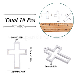 10Pcs 304 Stainless Steel Open Back Bezel Pendants&nbsp;STAS-SC0009-32