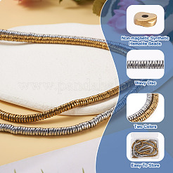 2 Strands 2 Colors Electroplate Non-magnetic Synthetic Hematite Beads Strands&nbsp;G-CW0001-11