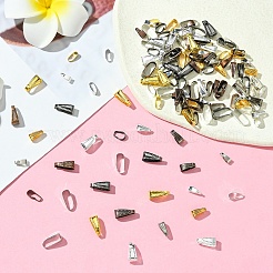 15 種類の真鍮と鉄のスナップオンベイル  ミックスカラー  7~11x3~5x2~4mm  穴：2.5~6x2~7.5mm  10個/スタイル&nbsp;FIND-YW0005-22