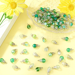 100Pcs Glass Pendants&nbsp;PALLOY-TADJ00015