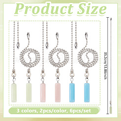 6Pcs 3 Colors Synthetic Luminous Stone Charms Ceiling Fan Pull Chain Extenders&nbsp;HJEW-NB00240